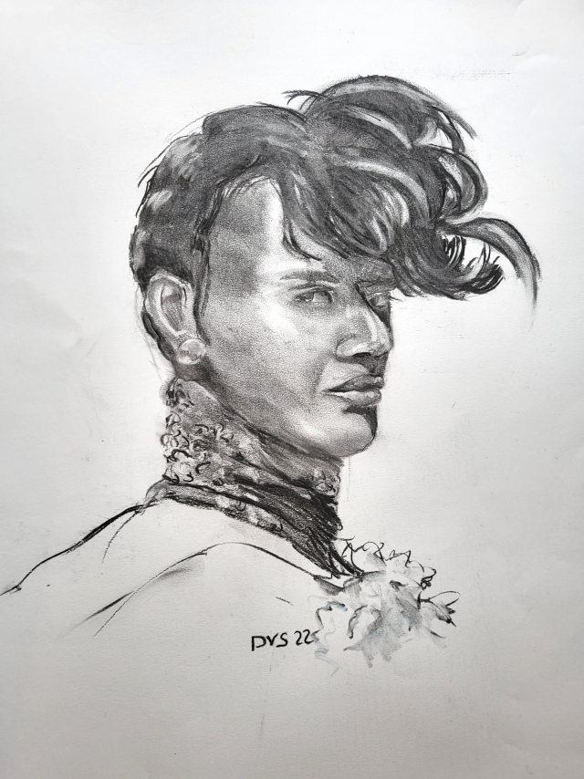 portret vrouw   | 2022 | 50 bij 65 cm | houtskool